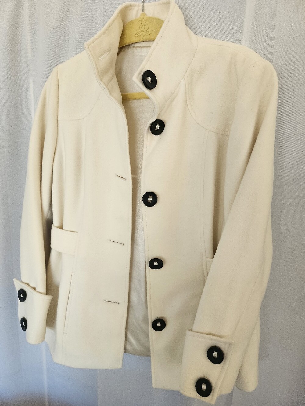 Chico's Winter White Pea coat Jacket Womenβs Size 1